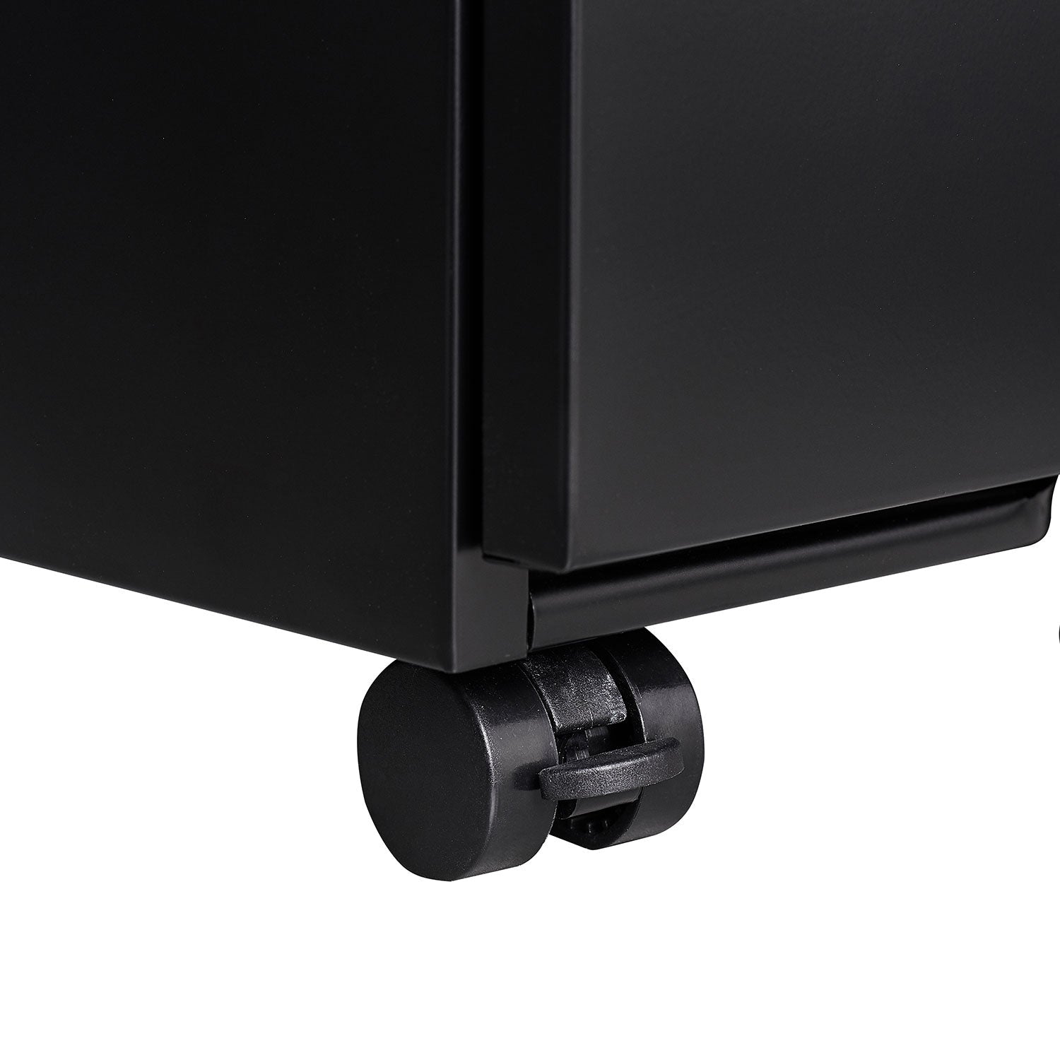 Locked Three Drawer Mobile Metal Filing Cabinet with Wheels