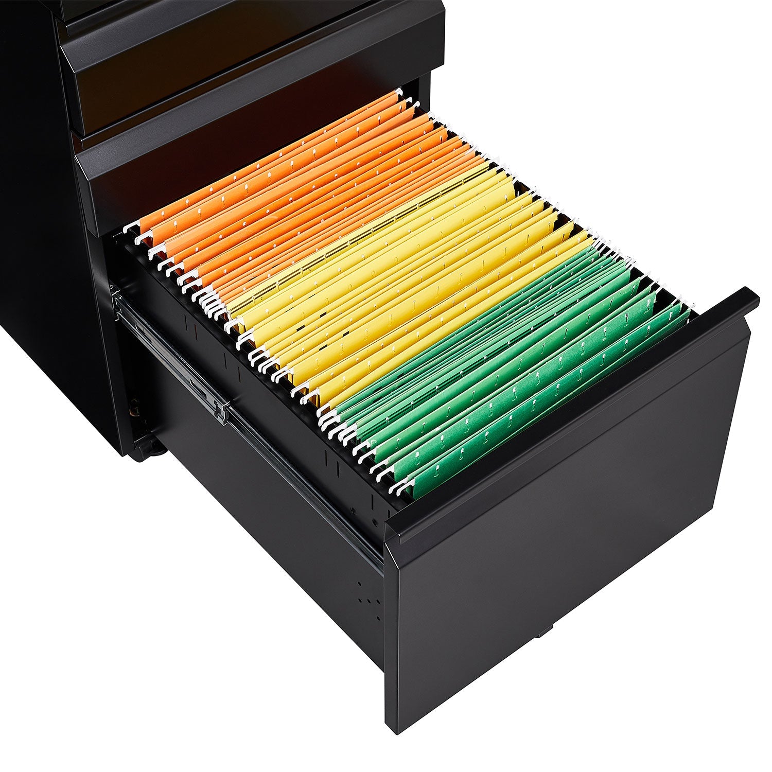 Locked Three Drawer Mobile Metal Filing Cabinet with Wheels
