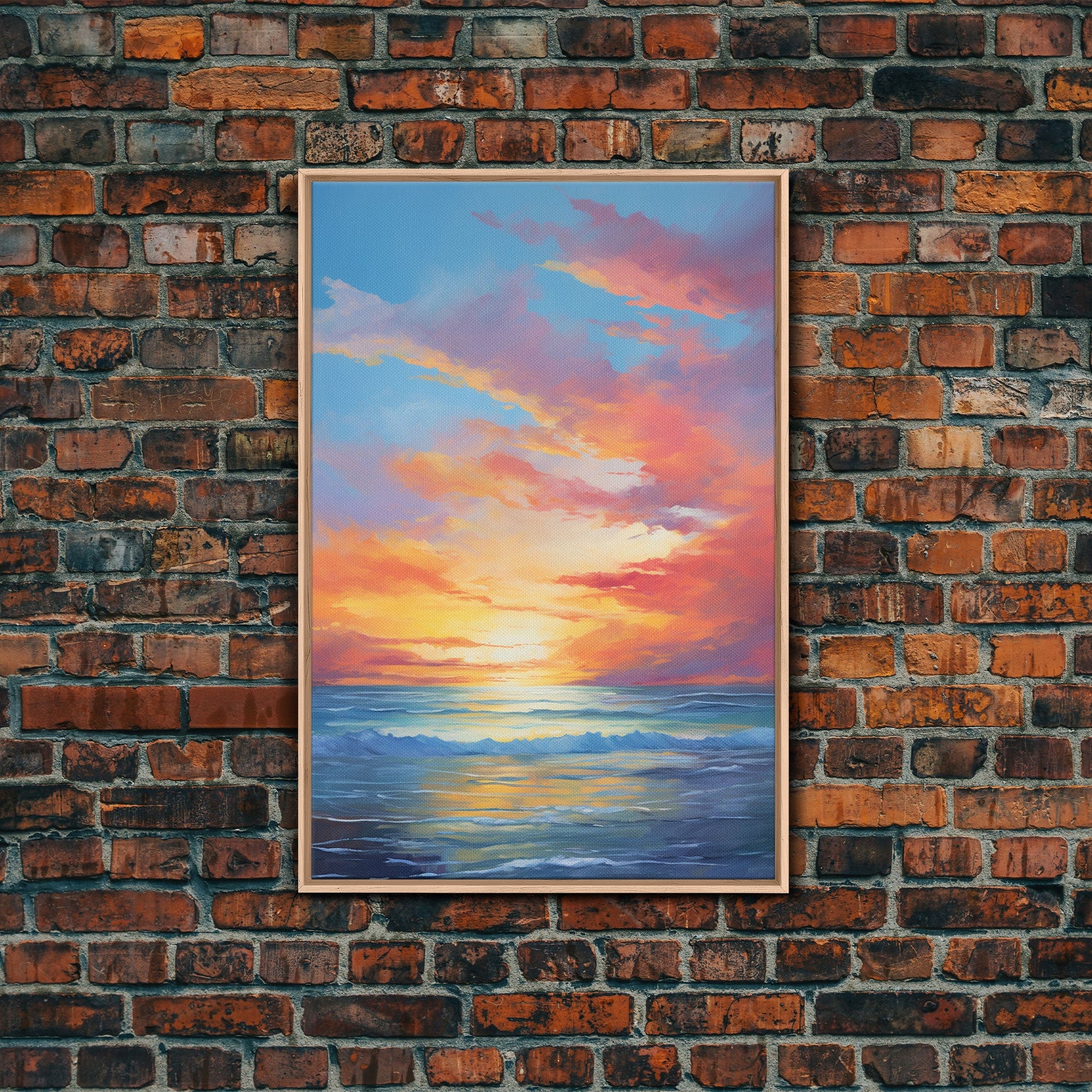 Ocean Sunset Canvas Wall Art for Home Office Decor