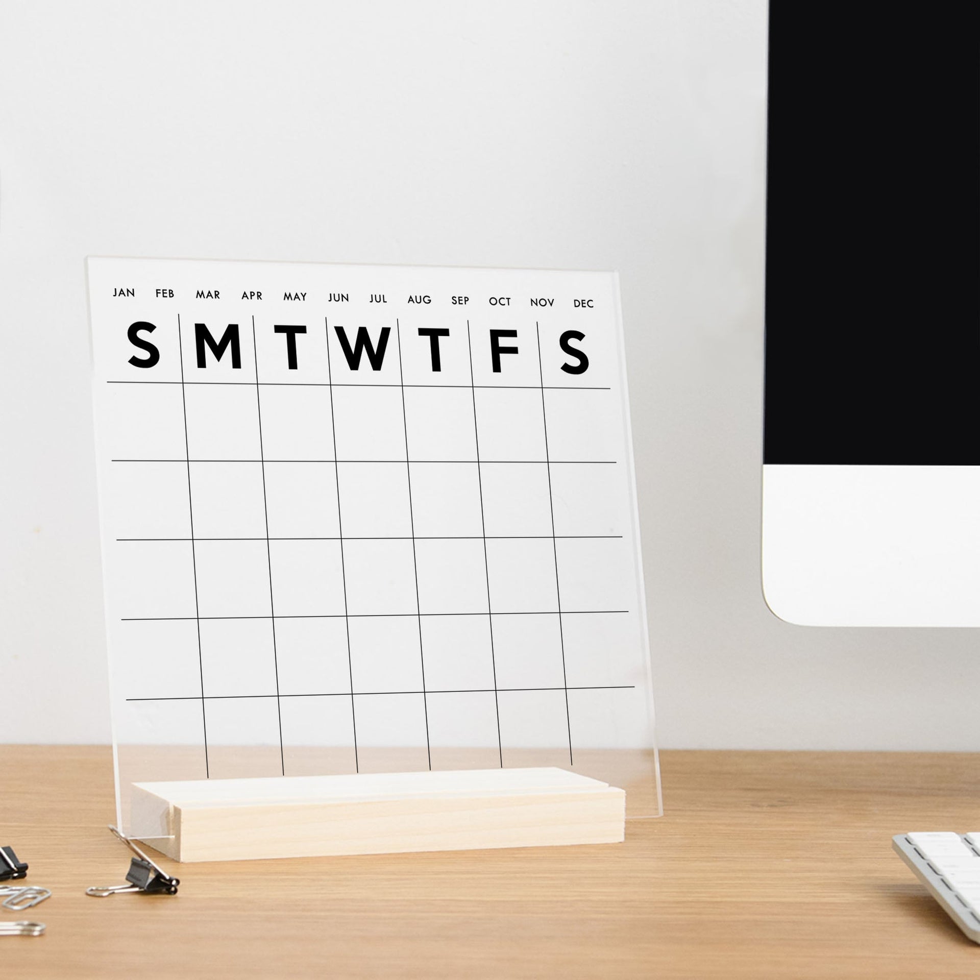 Minimalist Monthly Square Desk Calendar for Home Office Decor