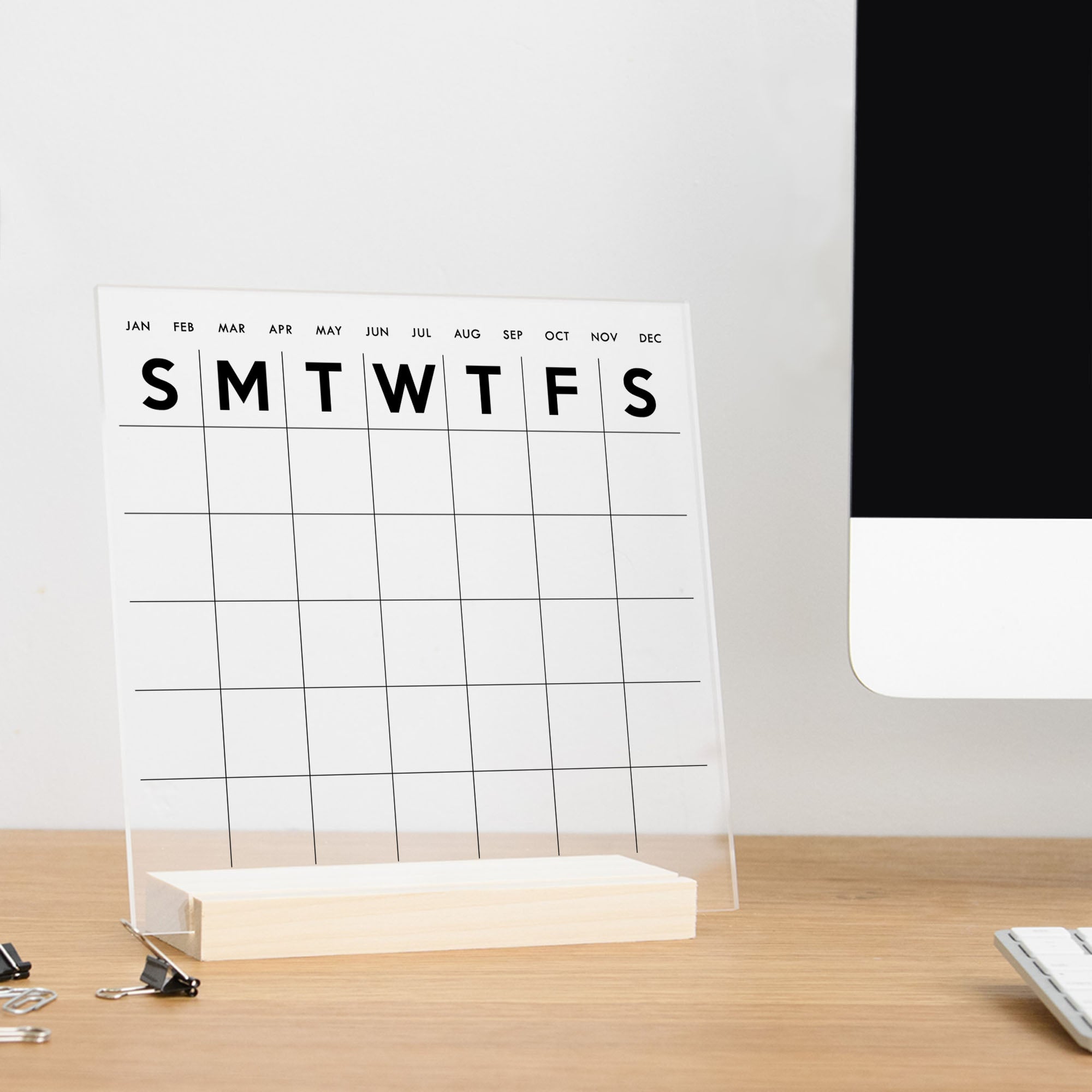 Minimalist Monthly Square Desk Calendar for Home Office Decor