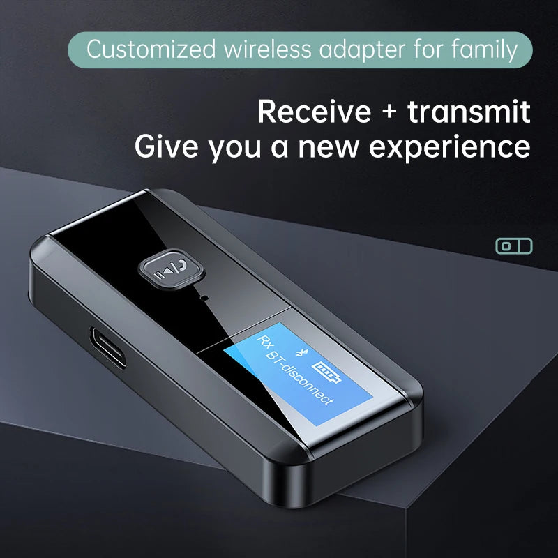 Bluetooth 5.0 LCD Audio Receiver Transmitter Adapter with Display
