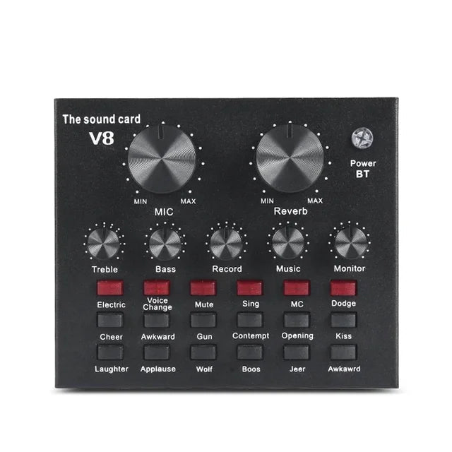 V8 Professional Sound Card Audio Interface for Streaming Recording