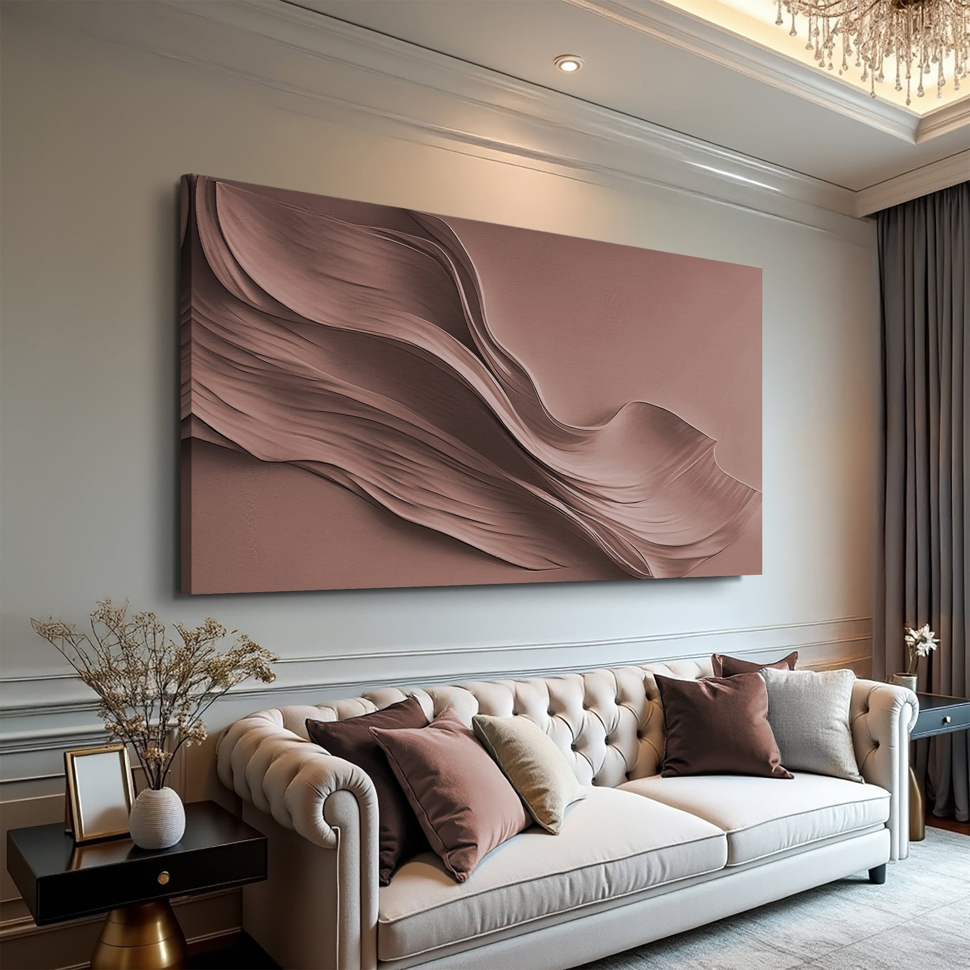 Warm Terracotta Minimalist Canvas Wall Art Home Decor Print