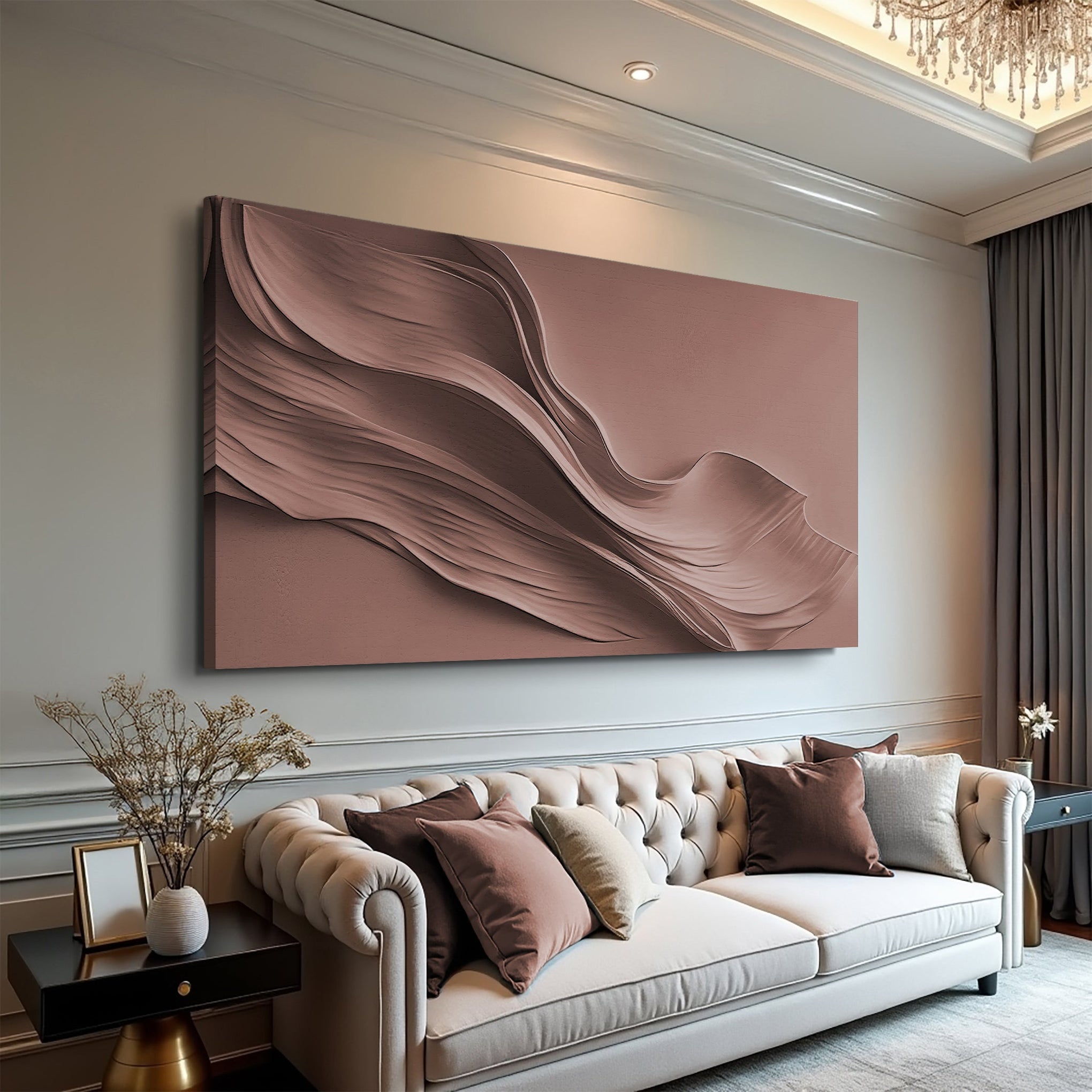 Warm Terracotta Minimalist Canvas Wall Art Home Decor Print