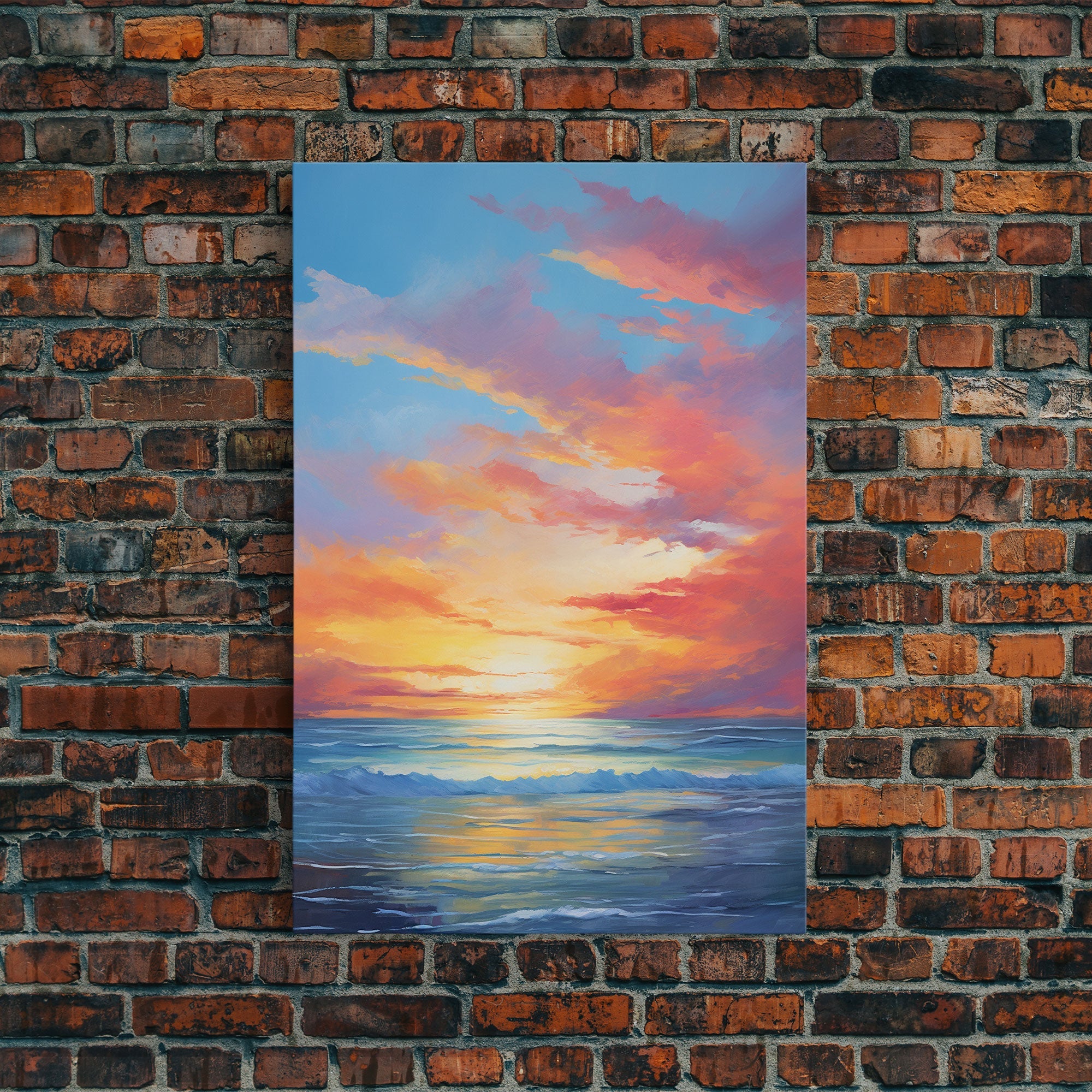 Ocean Sunset Canvas Wall Art for Home Office Decor