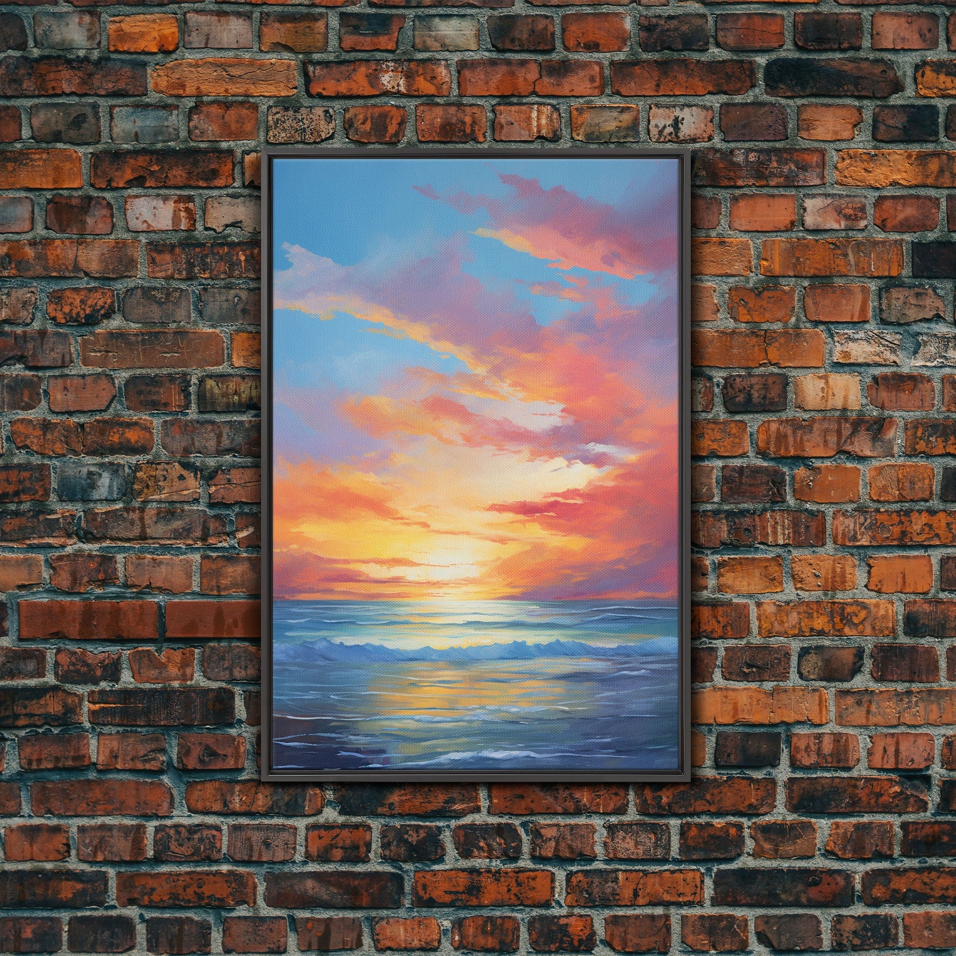 Ocean Sunset Canvas Wall Art for Home Office Decor