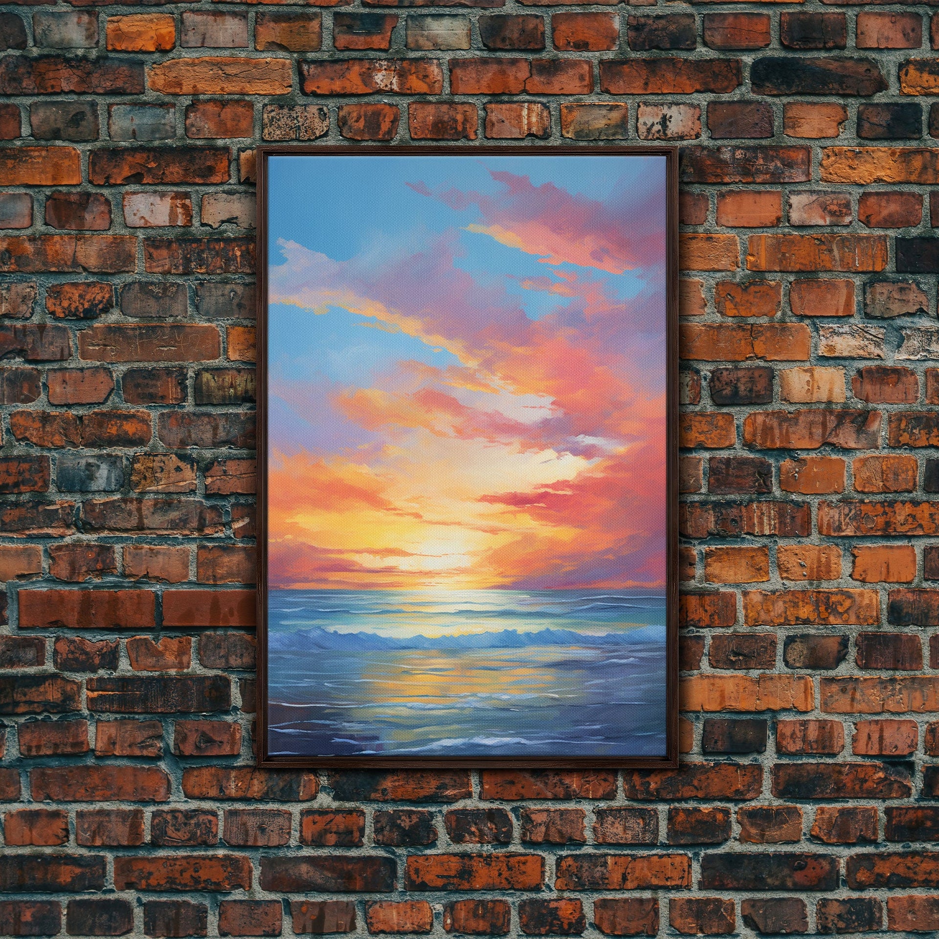 Ocean Sunset Canvas Wall Art for Home Office Decor
