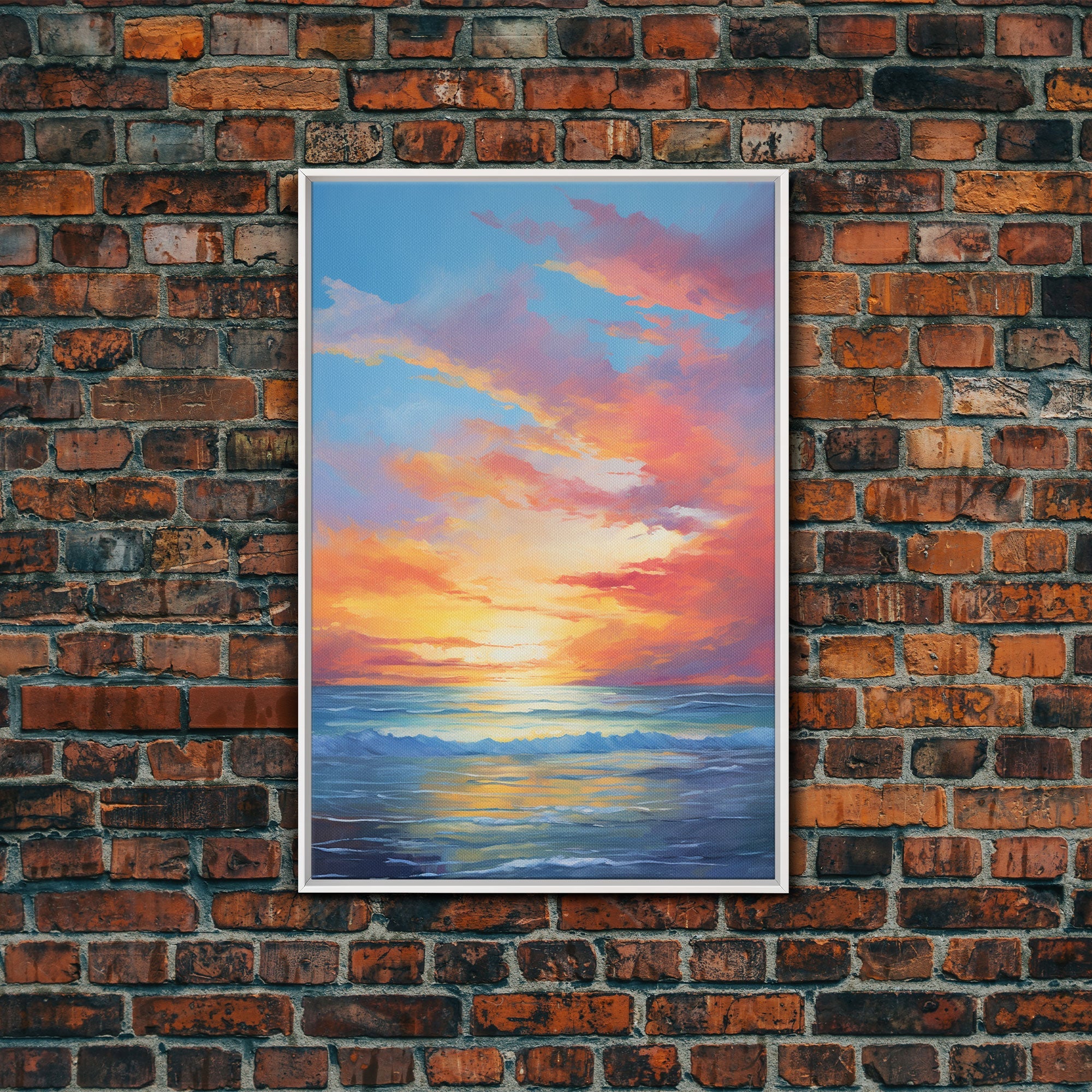 Ocean Sunset Canvas Wall Art for Home Office Decor