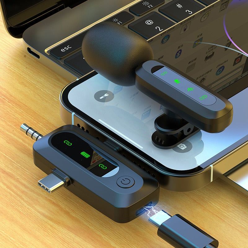 J3 Wireless Lavalier Microphone with Three-in-One Interface Noise Reduction