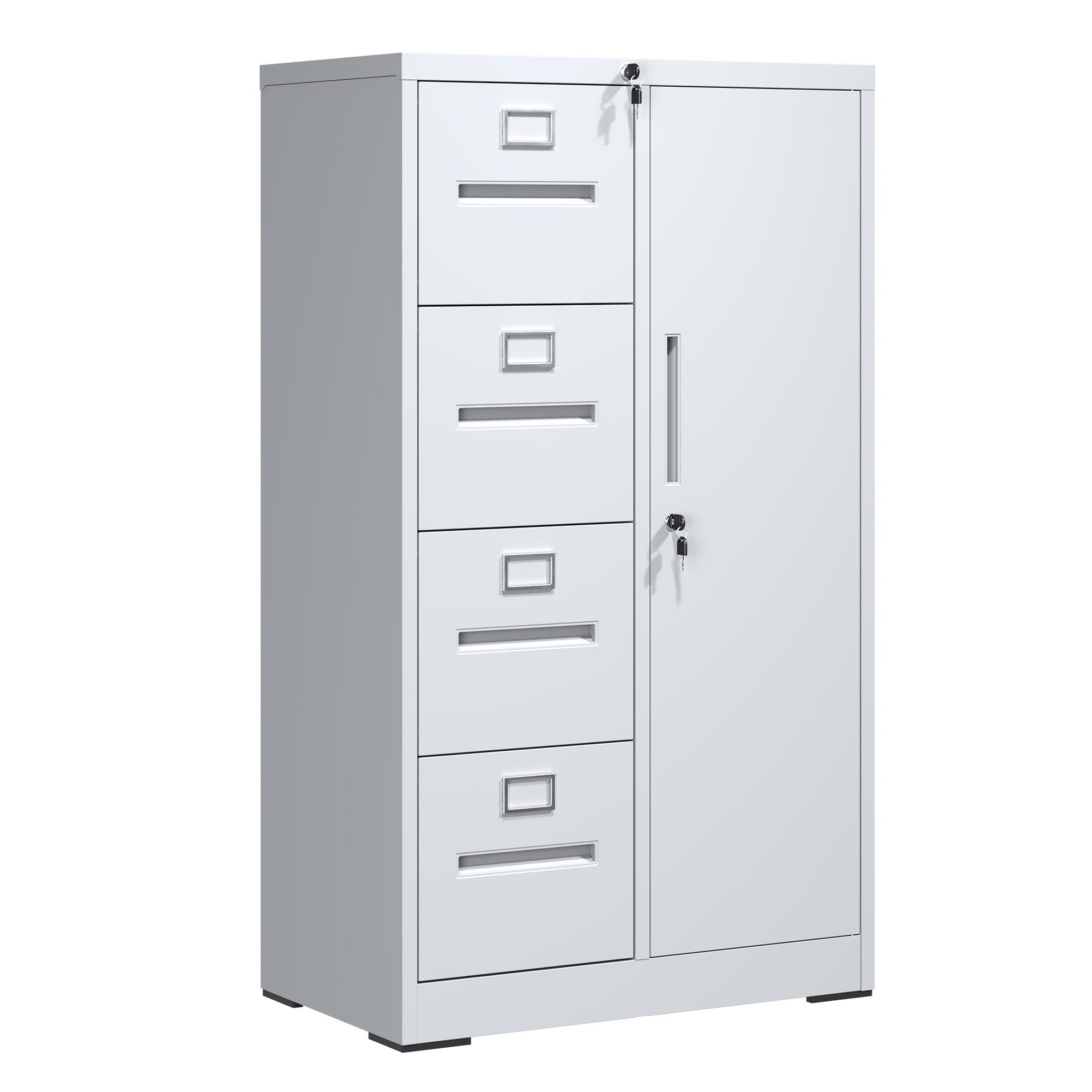 Metal Vertical Filing Cabinet with Lock Four Drawer Storage