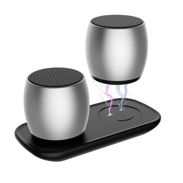 Mini Dual Bluetooth Speakers with Portable Charging Base Dock
