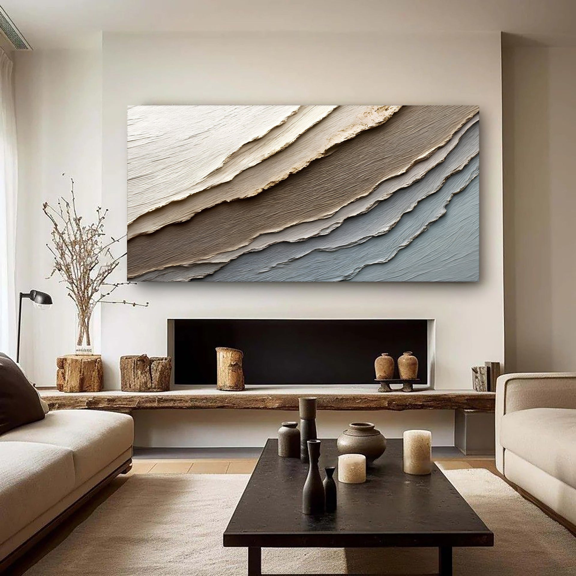 Abstract Earth Tones Canvas Wall Art Home Decor Print