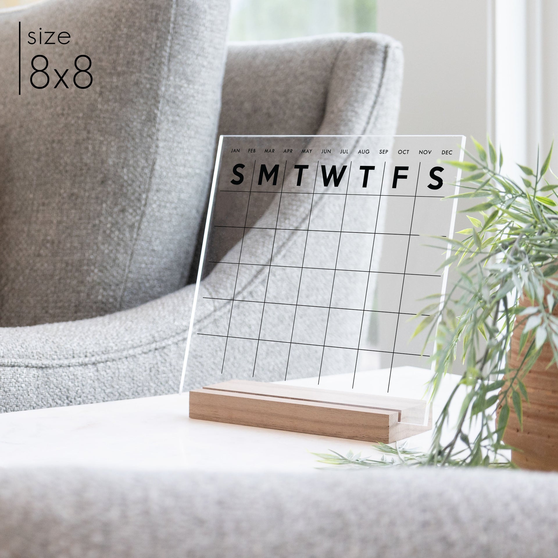 Minimalist Monthly Square Desk Calendar for Home Office Decor