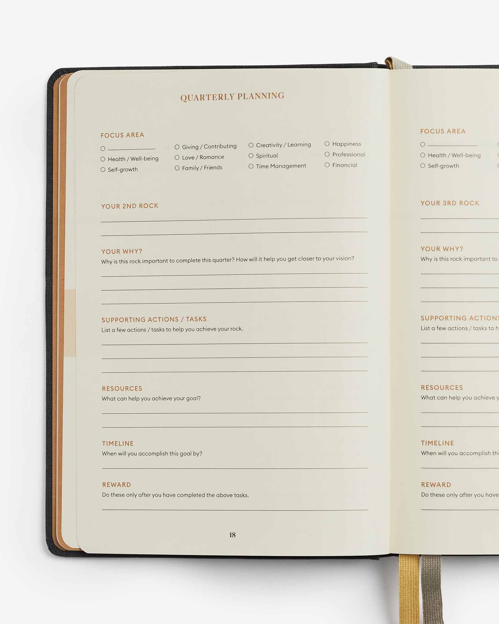 Quarterly Productivity Planner for Goal Setting and Organization