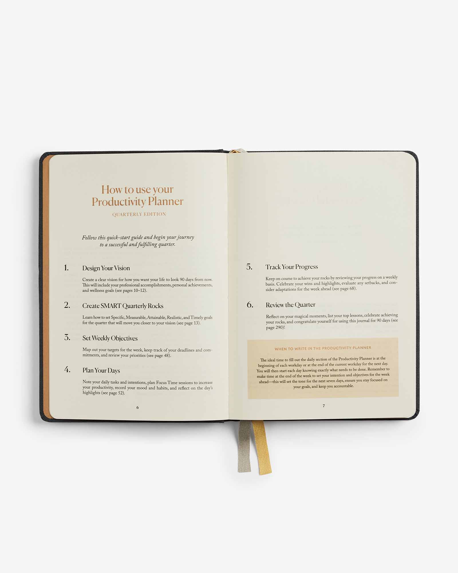 Quarterly Productivity Planner for Goal Setting and Organization