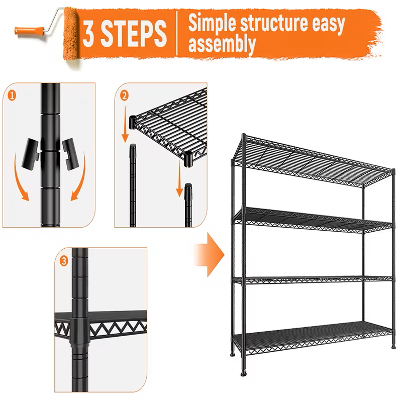 Adjustable Multi-Tier Wire Storage Shelving Rack Organizer Unit
