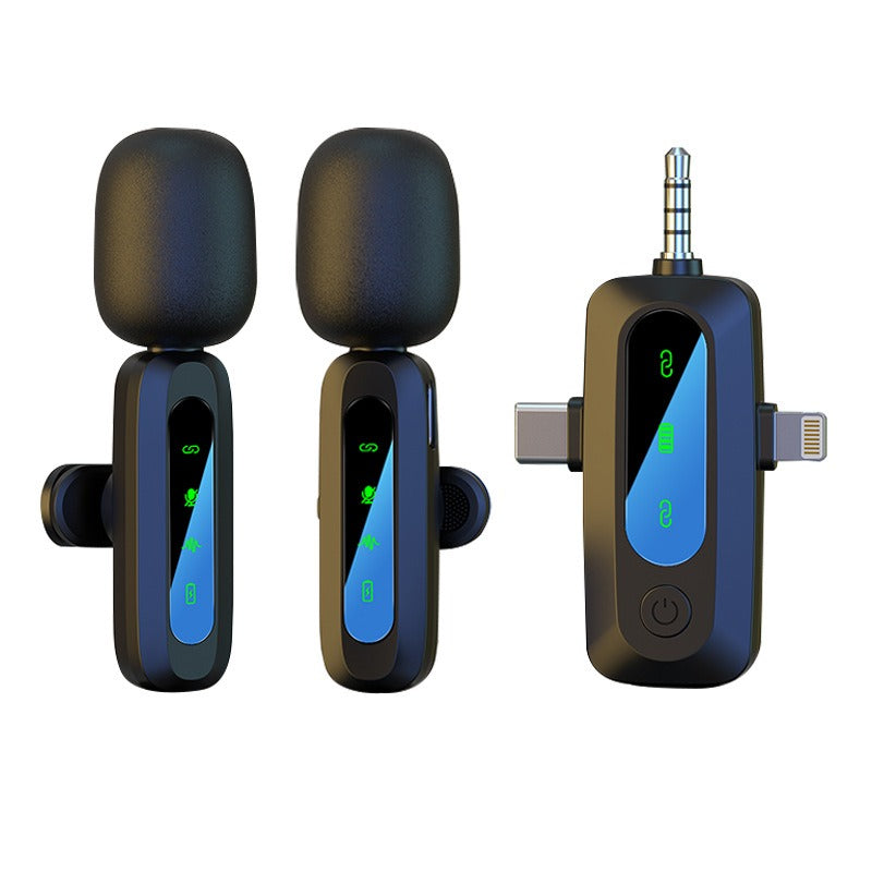 J3 Wireless Lavalier Microphone with Three-in-One Interface Noise Reduction