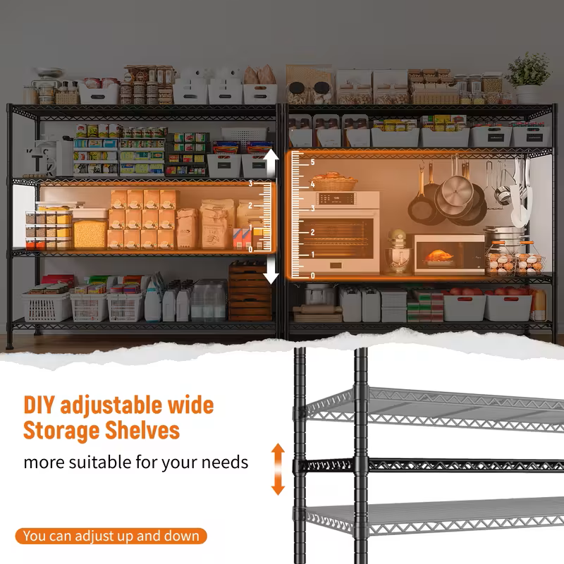 Adjustable Multi-Tier Wire Storage Shelving Rack Organizer Unit