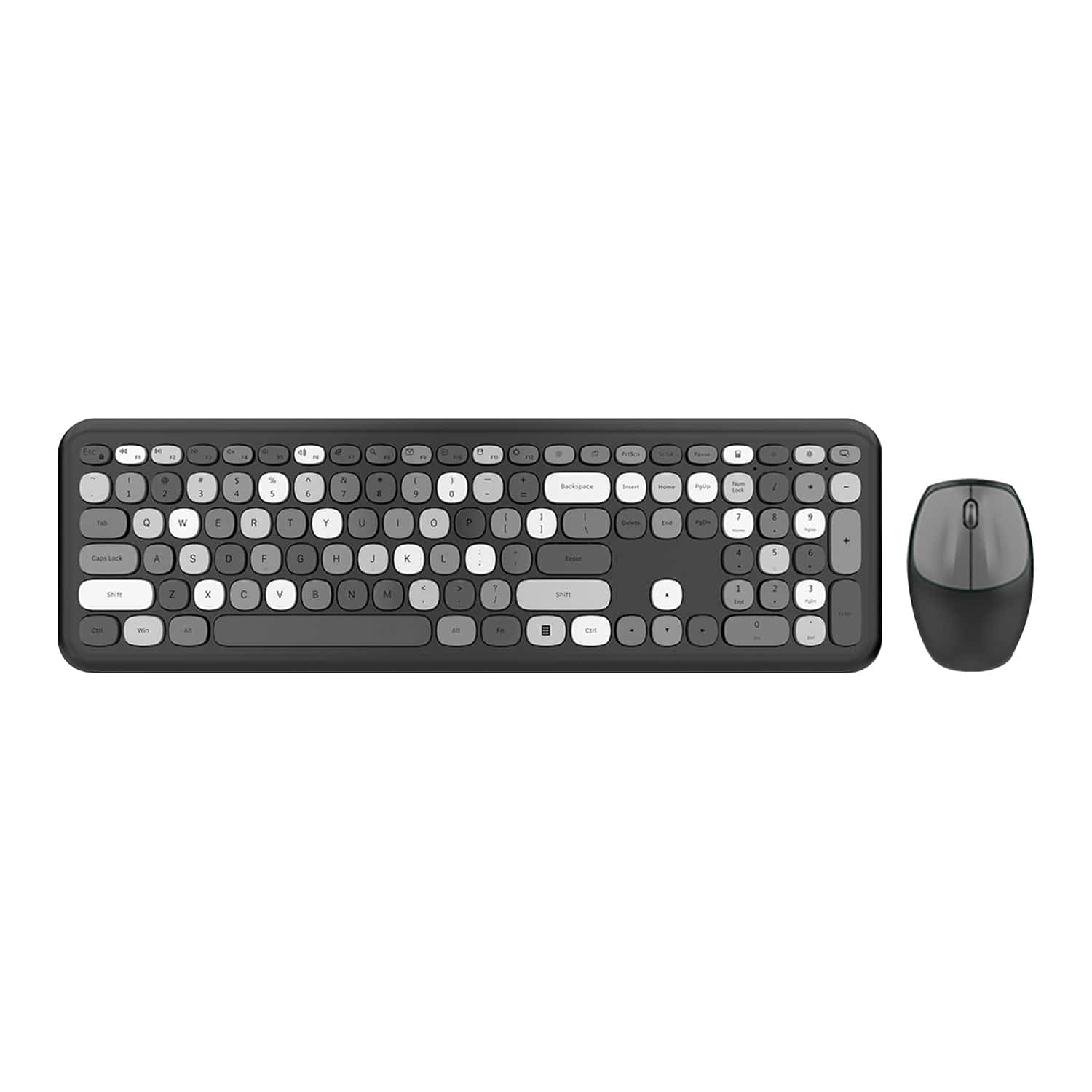 Wireless Full-Size Keyboard and Mouse Combo Black Gray