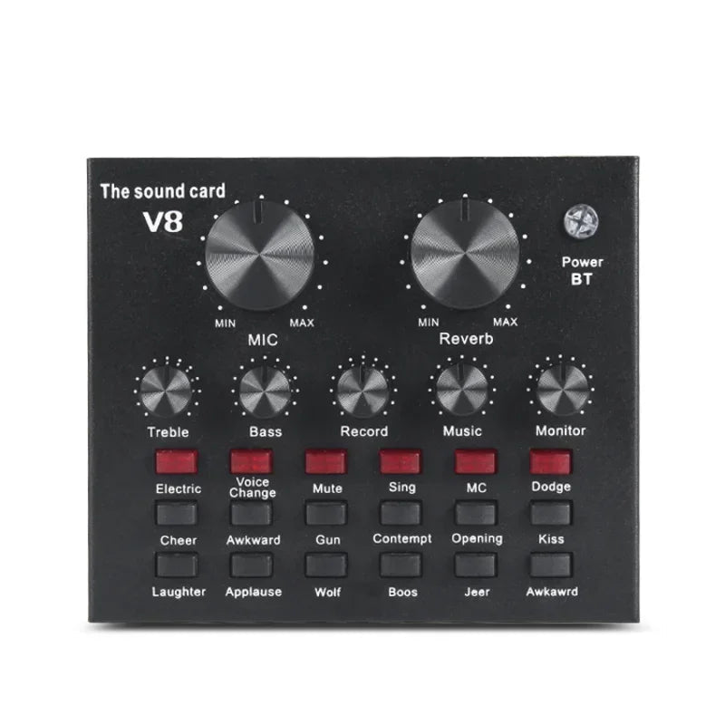 V8 Professional Sound Card Audio Interface for Streaming Recording