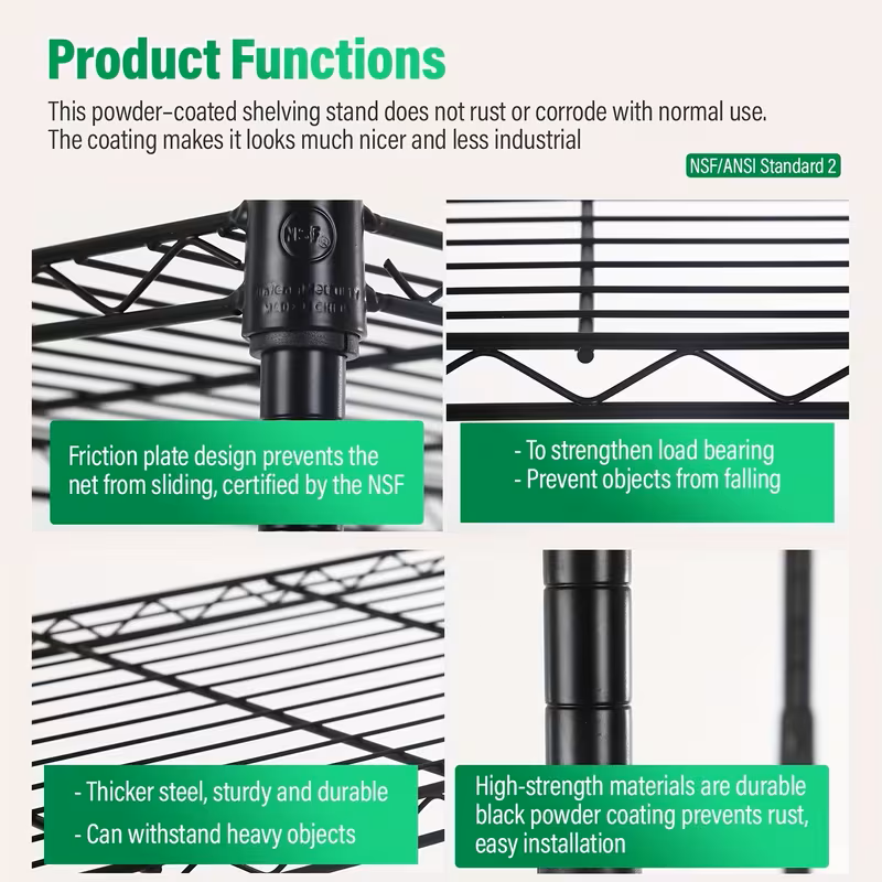 Adjustable Multi-Tier Wire Storage Shelving Rack Organizer Unit