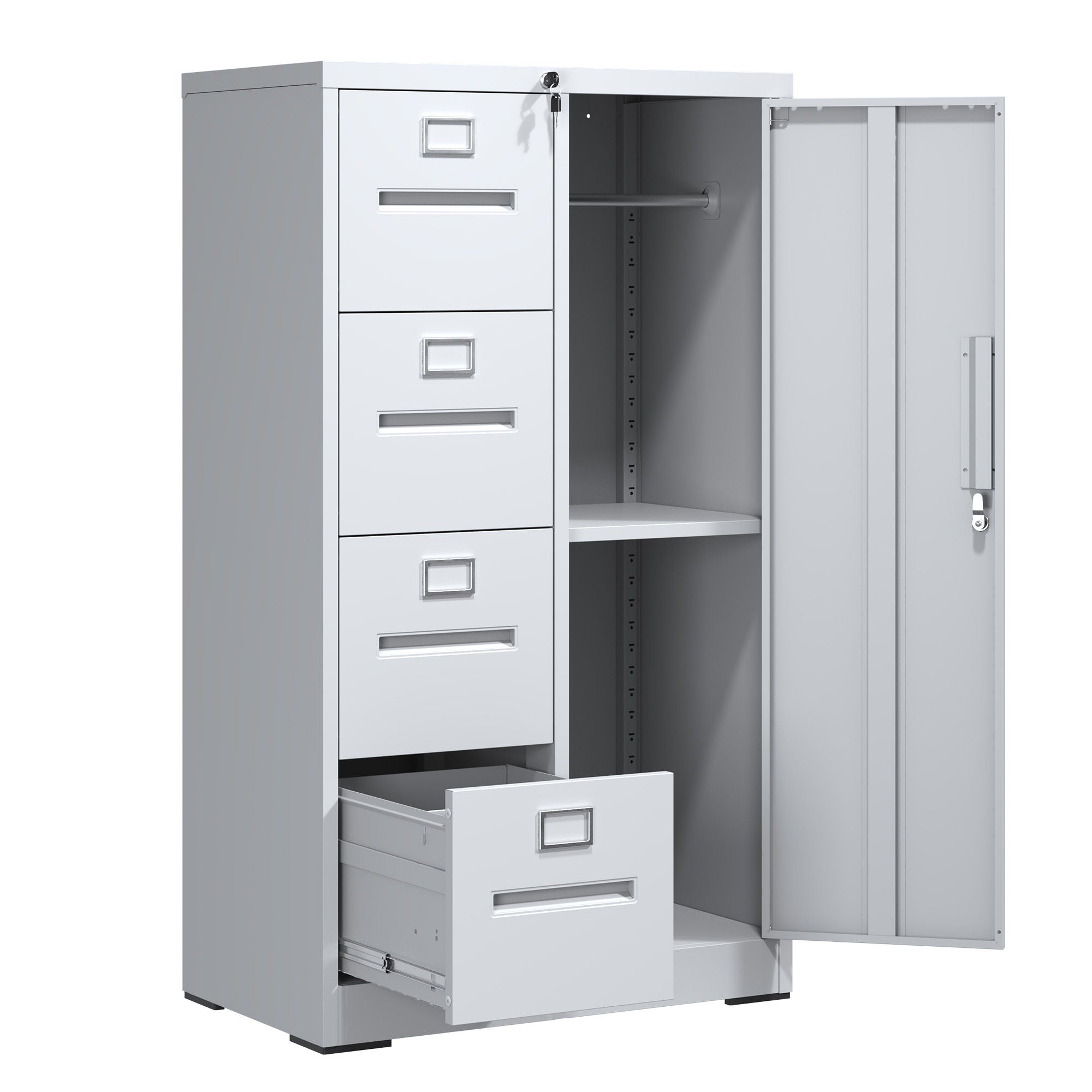 Metal Vertical Filing Cabinet with Lock Four Drawer Storage