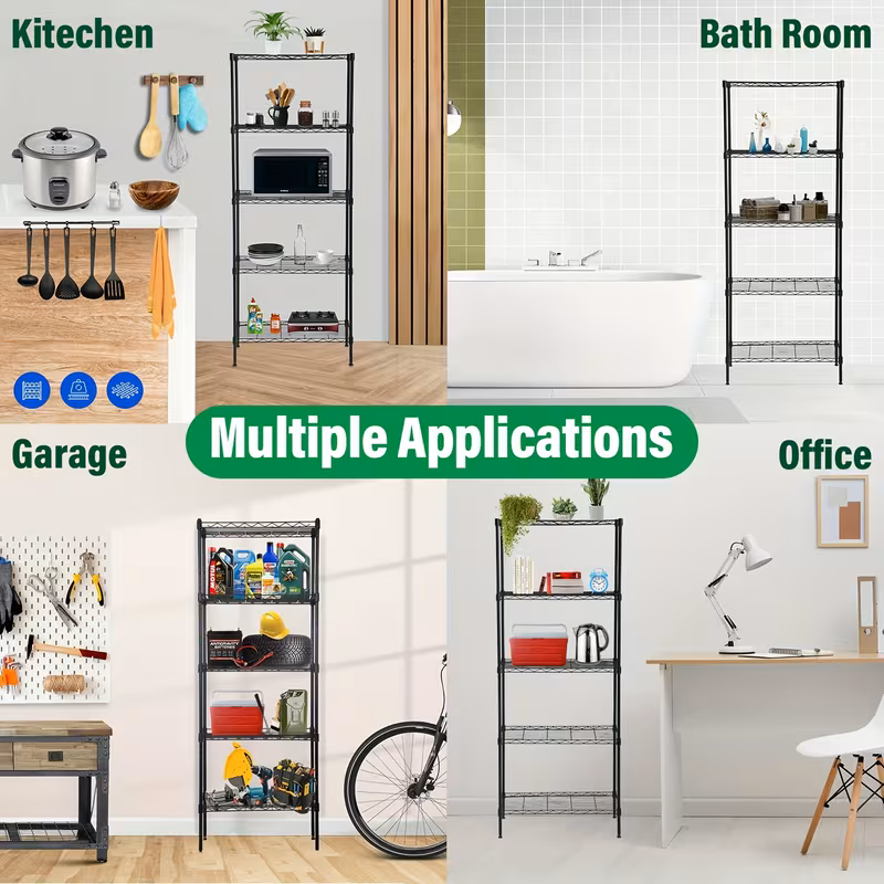 Adjustable Multi-Tier Wire Storage Shelving Rack Organizer Unit