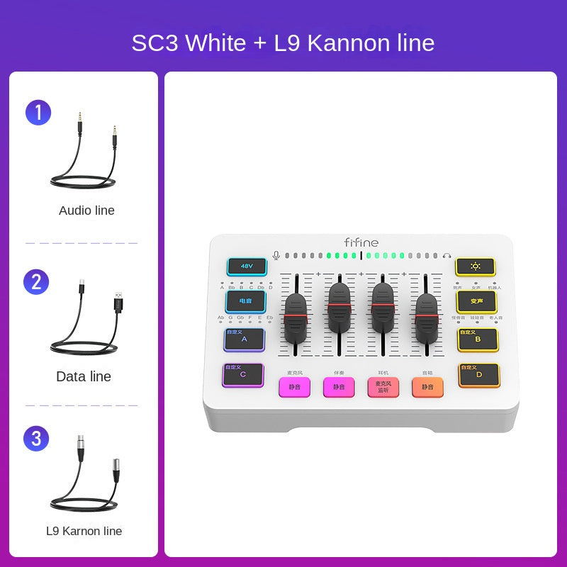 SC3 USB Sound Card Streaming Microphone Kit