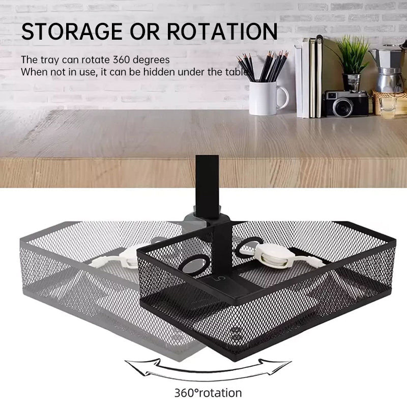 Mesh Clamp-On Desk Organizer with Swivel Pencil Drawer Storage