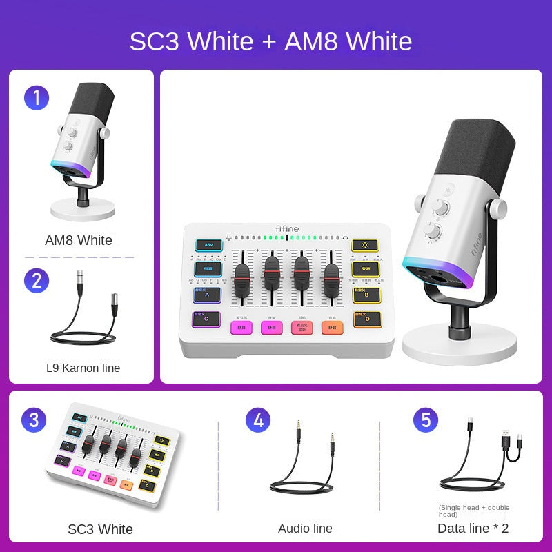 SC3 USB Sound Card Streaming Microphone Kit