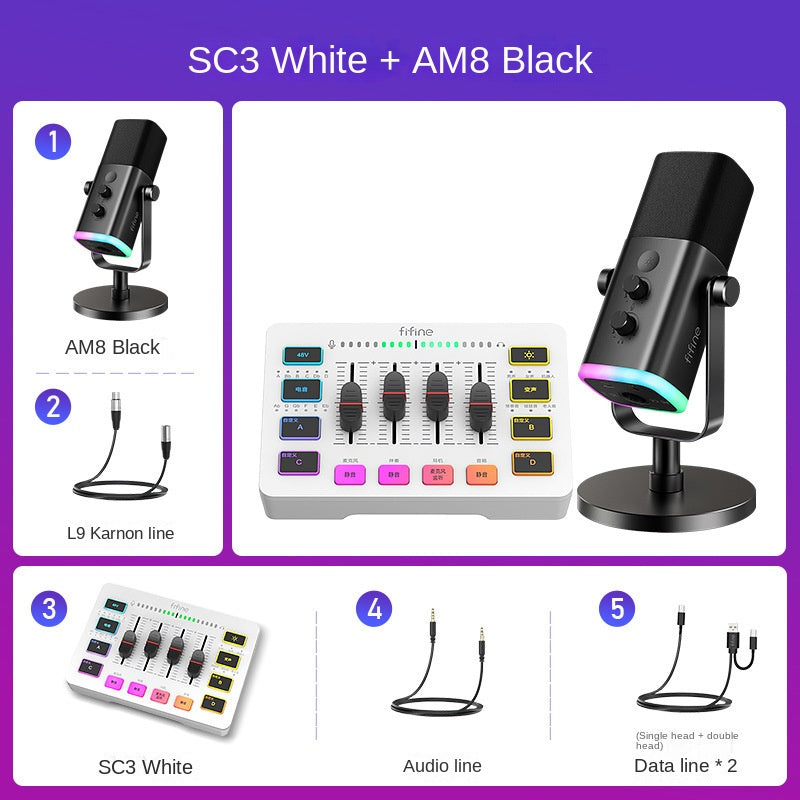 SC3 USB Sound Card Streaming Microphone Kit