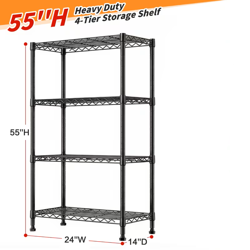 Adjustable Multi-Tier Wire Storage Shelving Rack Organizer Unit