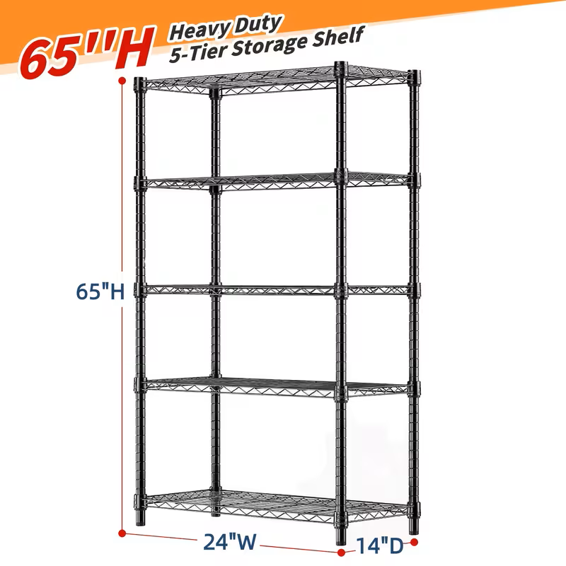Adjustable Multi-Tier Wire Storage Shelving Rack Organizer Unit