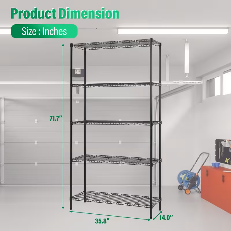 Adjustable Multi-Tier Wire Storage Shelving Rack Organizer Unit