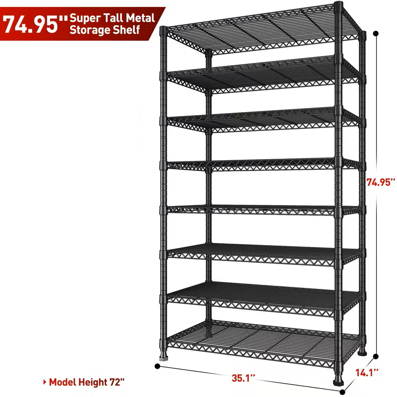 Adjustable Multi-Tier Wire Storage Shelving Rack Organizer Unit