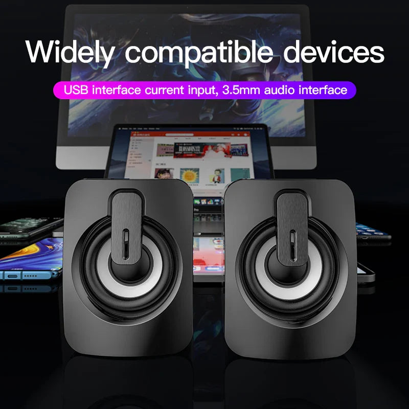 Mini USB Wired Computer Speakers with 3D Stereo Sound