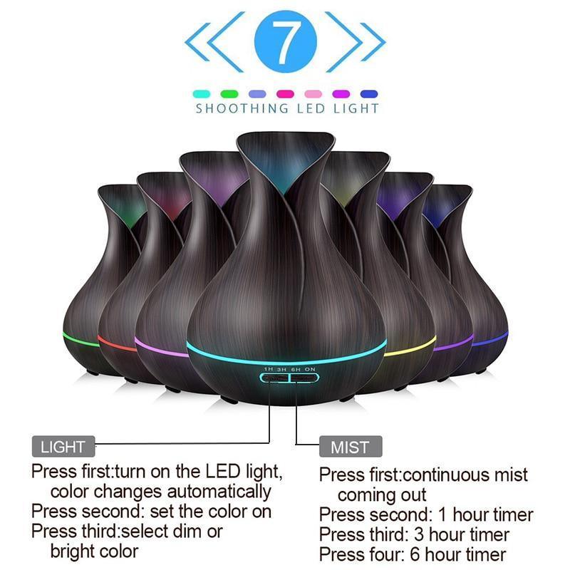 500ML Ultrasonic Essential Oil Diffuser with Seven Color Lights