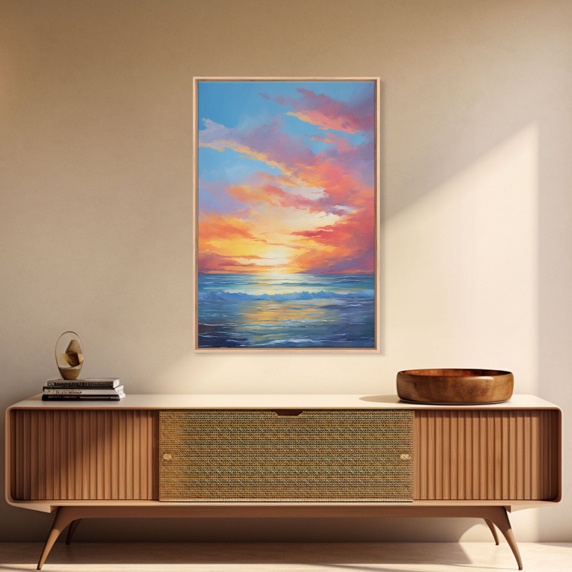 Ocean Sunset Canvas Wall Art for Home Office Decor