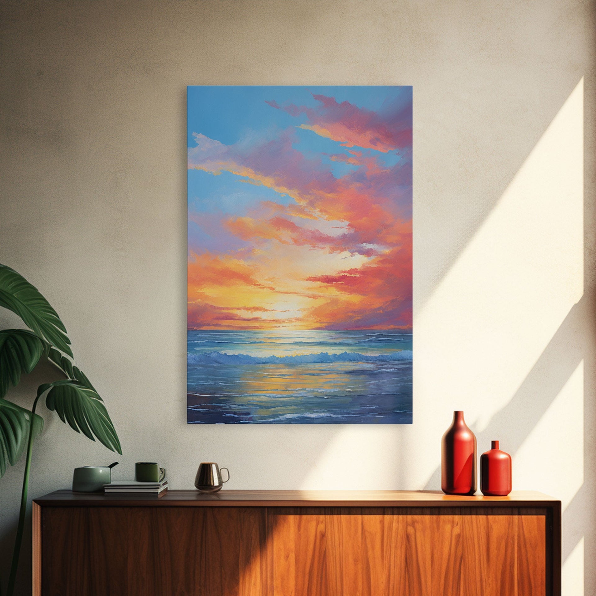 Ocean Sunset Canvas Wall Art for Home Office Decor