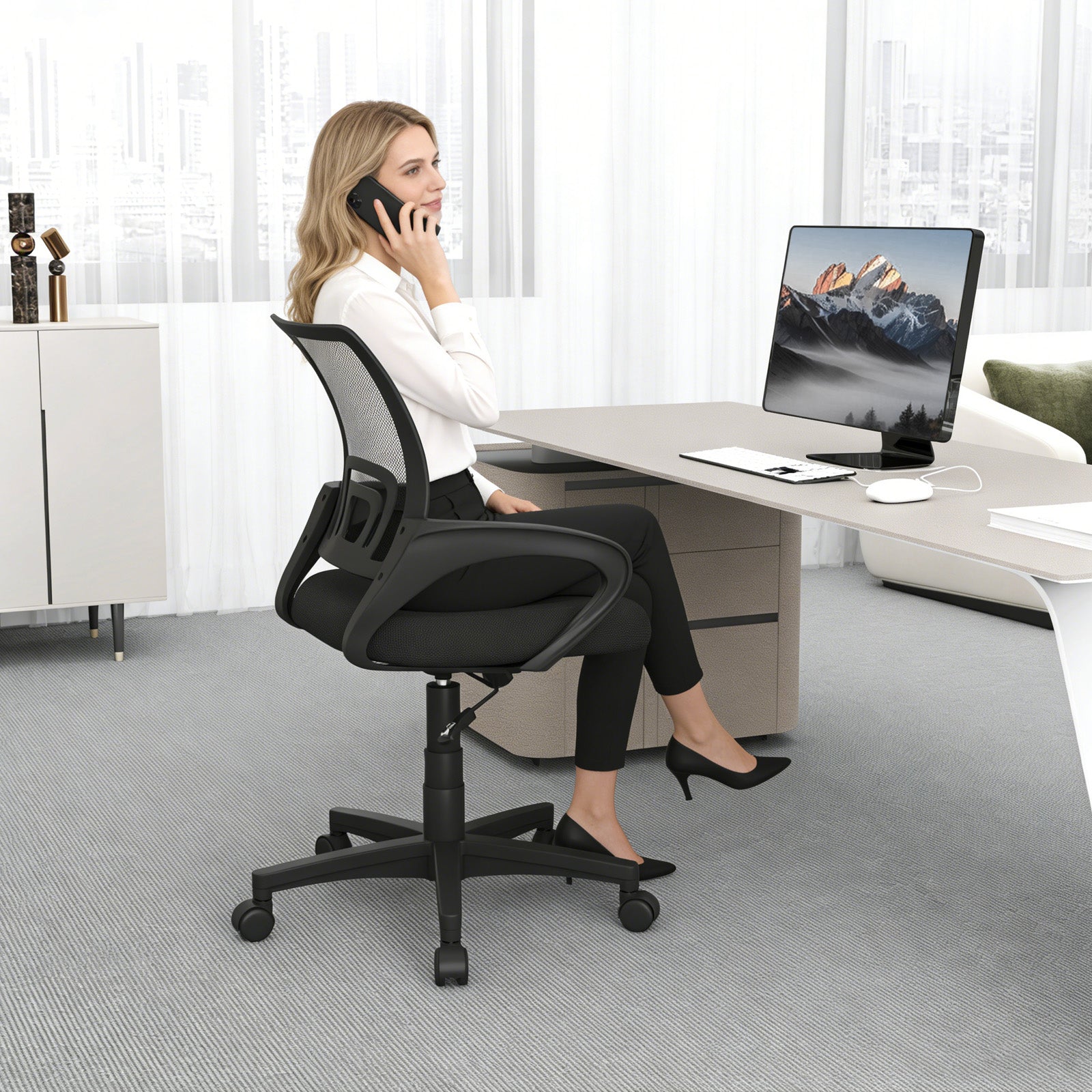 Ergonomic Mid-Back Mesh Office Chair with Lumbar Support