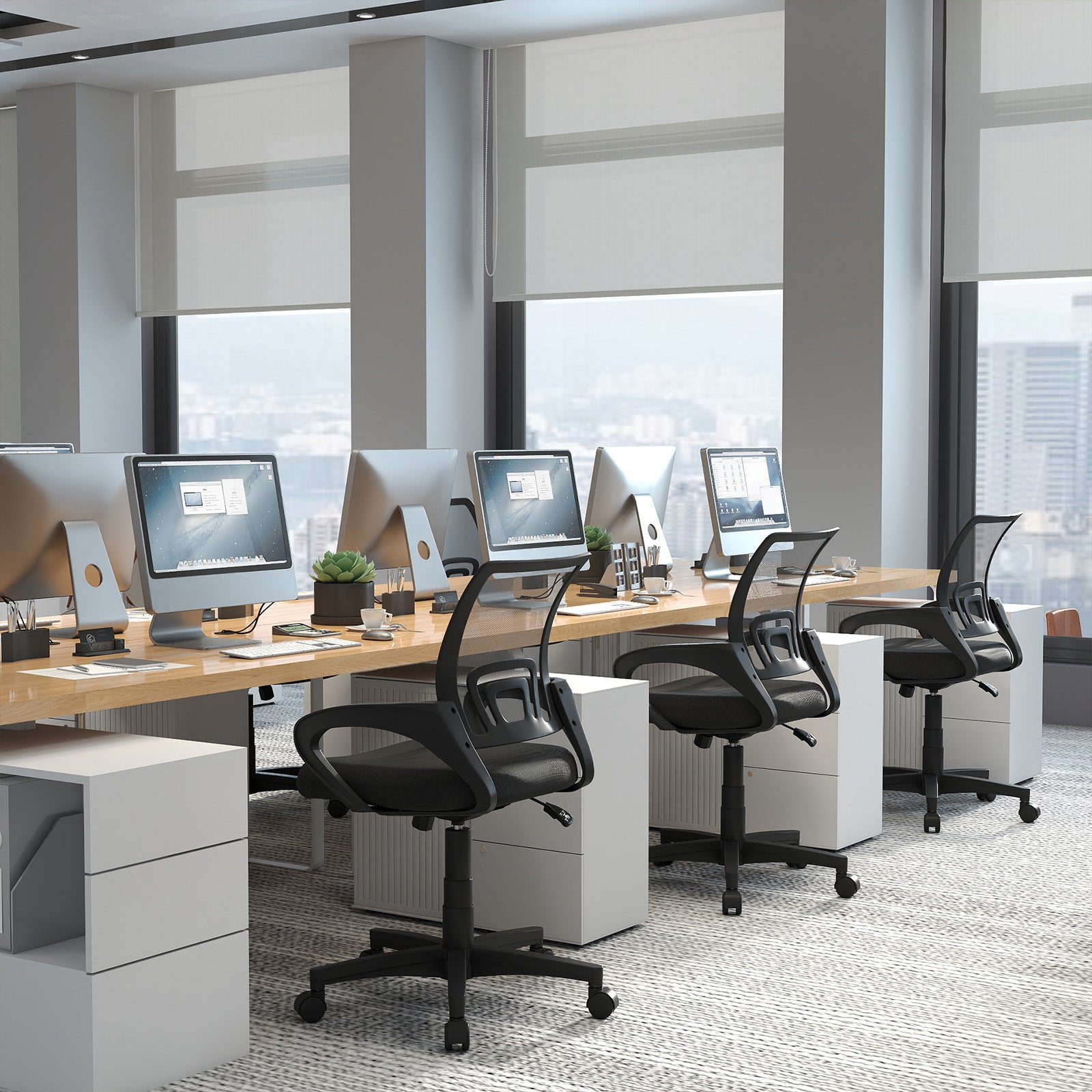 Ergonomic Mid-Back Mesh Office Chair with Lumbar Support