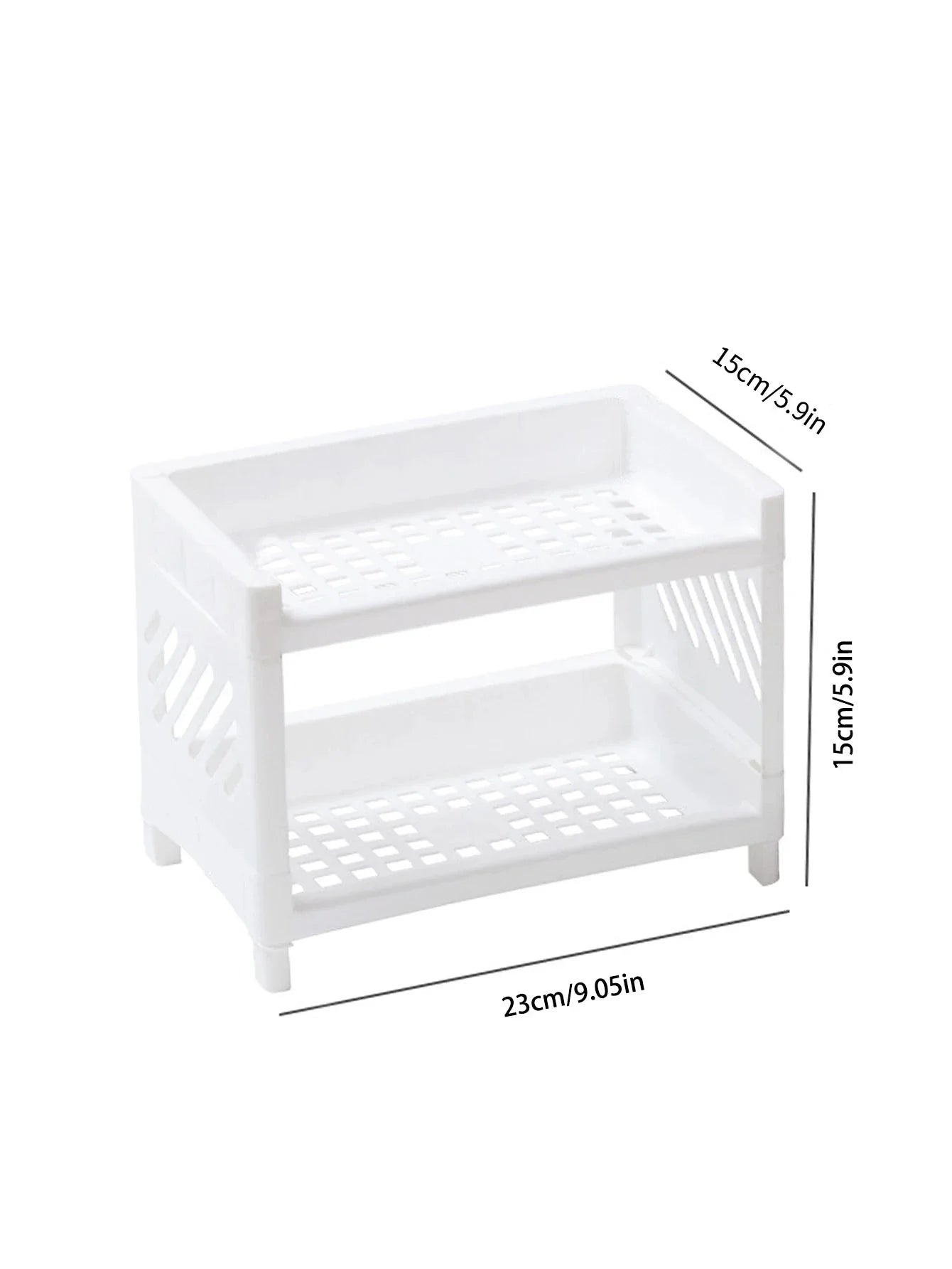 Double Layer Desktop Storage Rack White Organizer