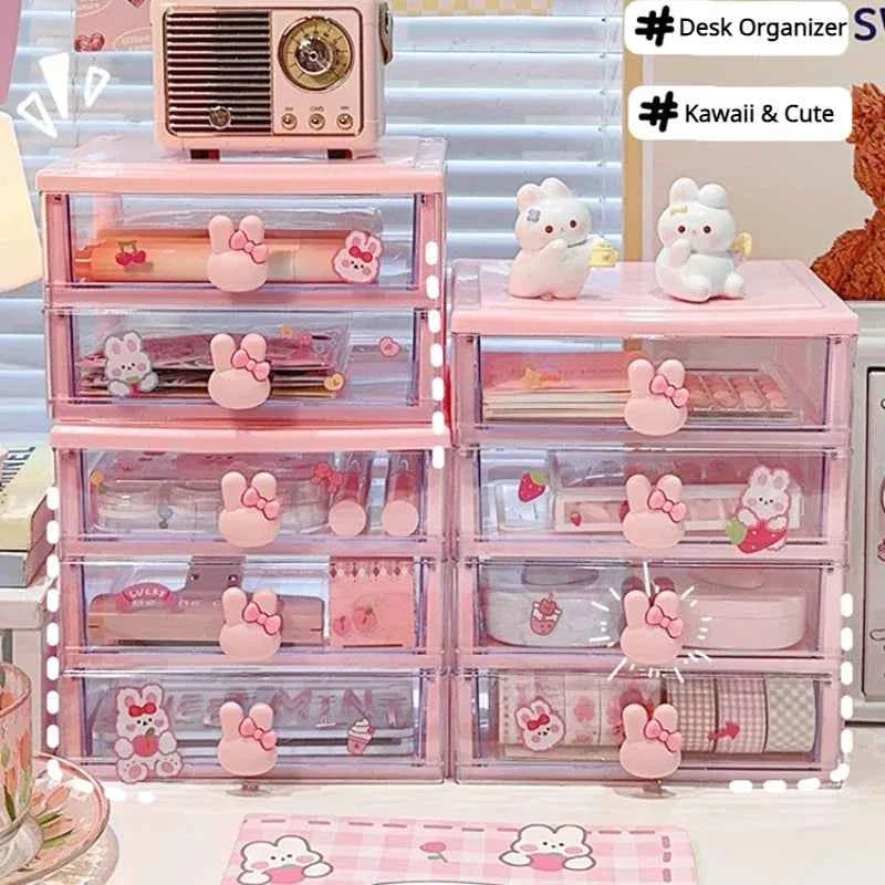 Desktop Storage Organizer Box with Drawer and Pen Holder