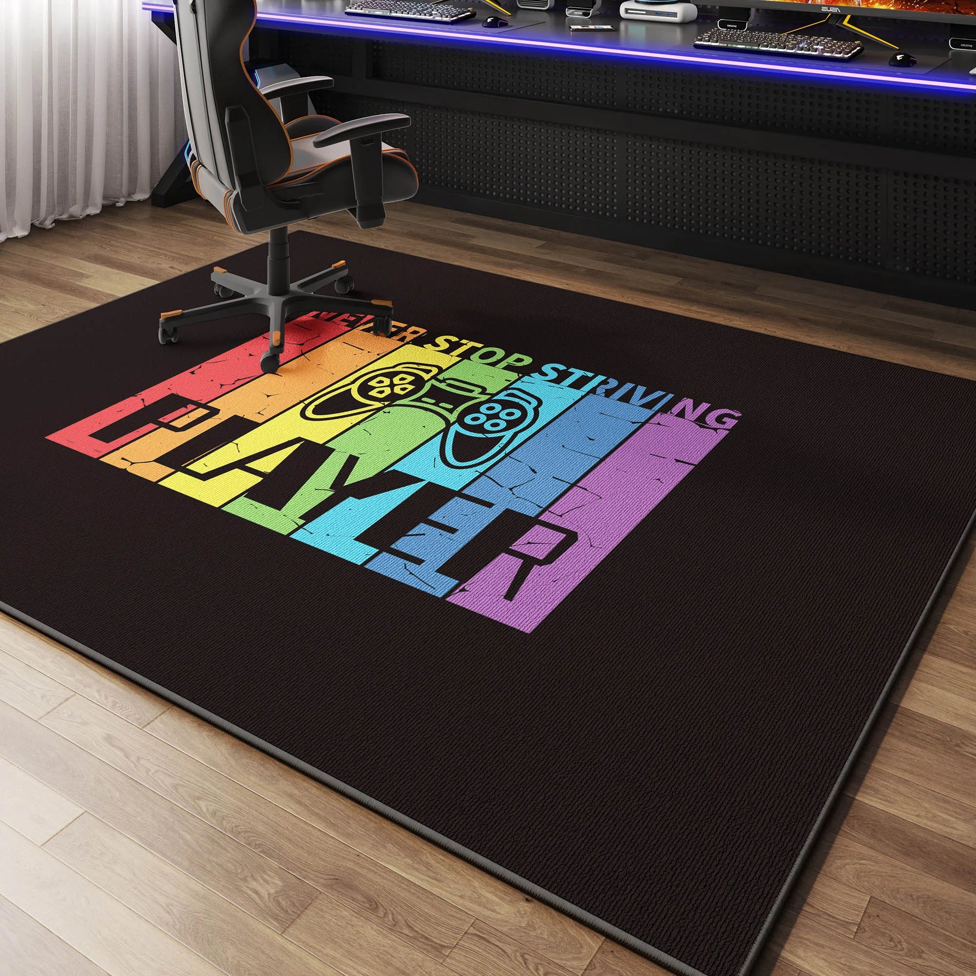 Luxury Anti-Slip Gaming Room Chair Floor Mat Carpet Decor
