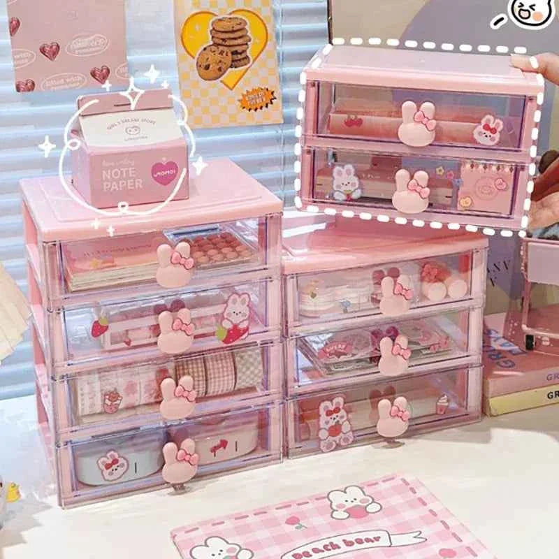 Desktop Storage Organizer Box with Drawer and Pen Holder