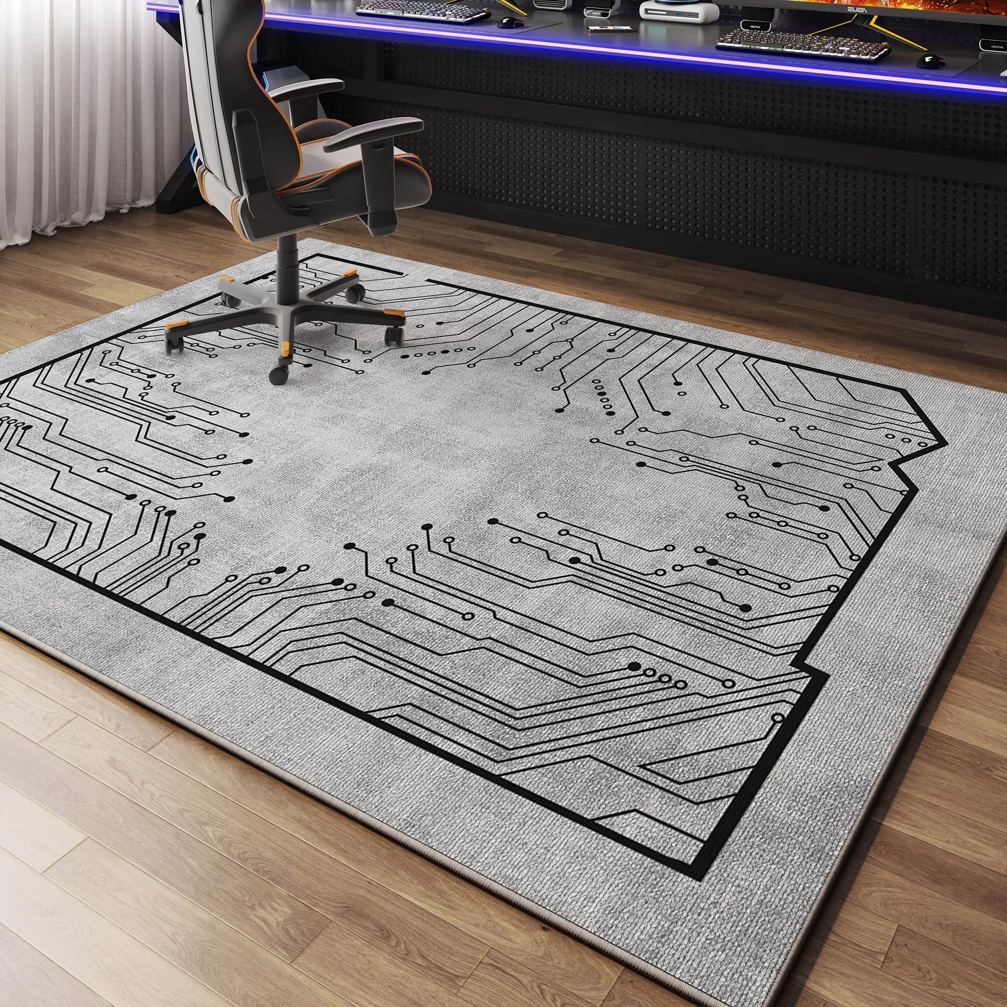 Luxury Anti-Slip Gaming Room Chair Floor Mat Carpet Decor