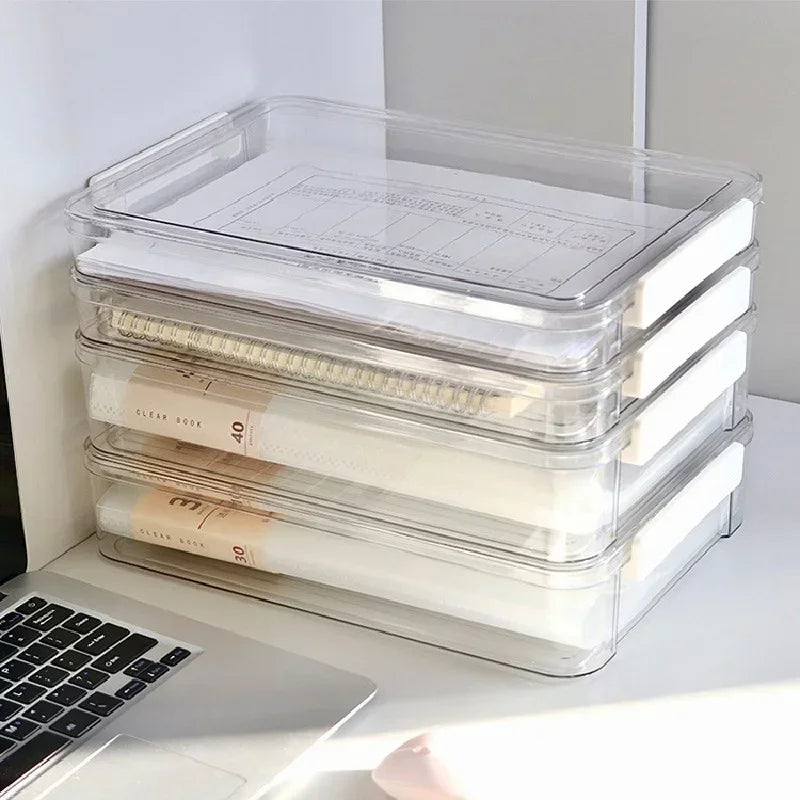 Acrylic Transparent A4 Desktop Document Storage Organizer Box