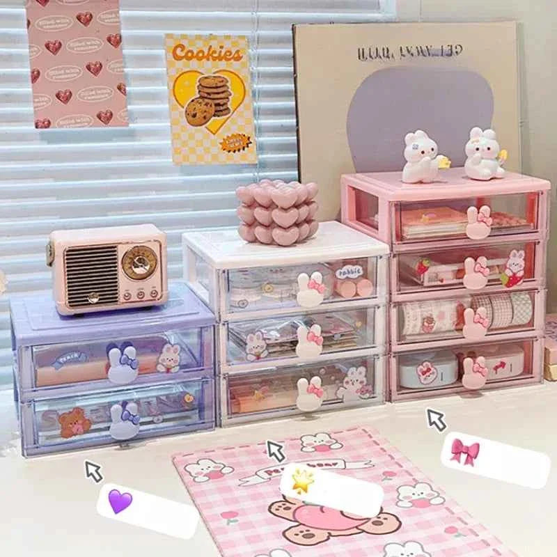 Desktop Storage Organizer Box with Drawer and Pen Holder