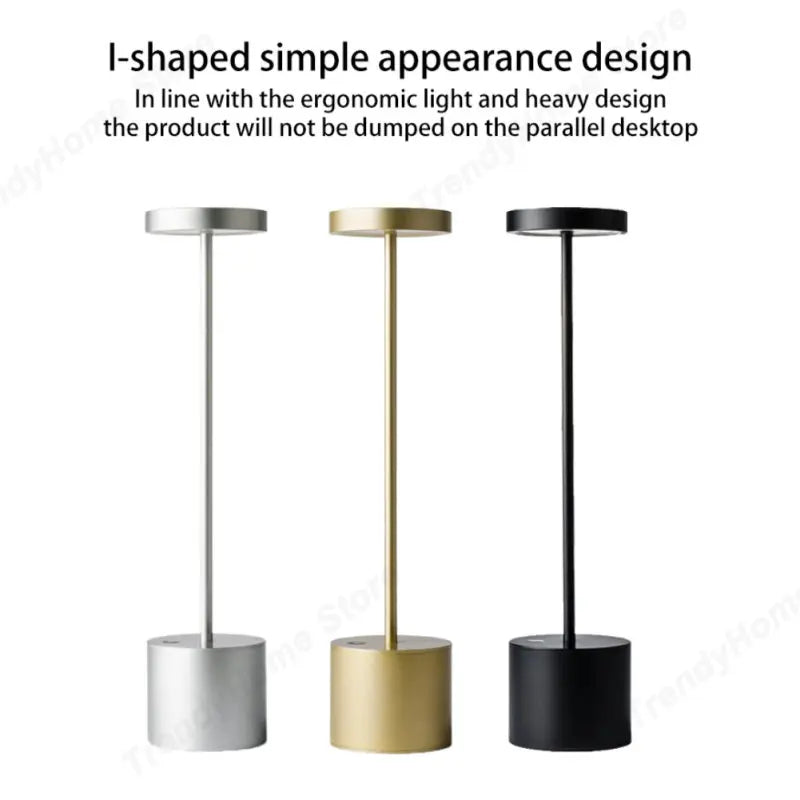 Rechargeable Aluminum LED Table Lamp with Touch Dimming